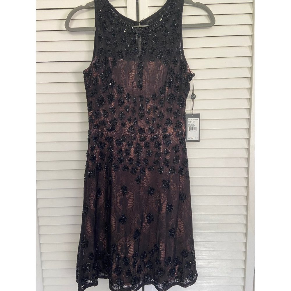 Adrianna Papell Black Beaded Dress